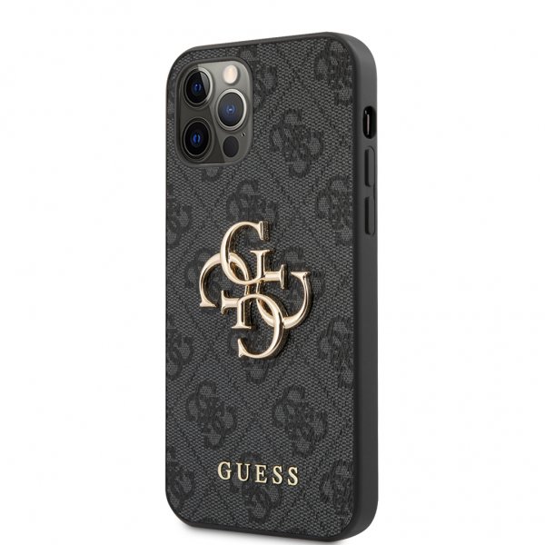 Guess iPhone 12 Pro Max Skal Metal Logo Grå