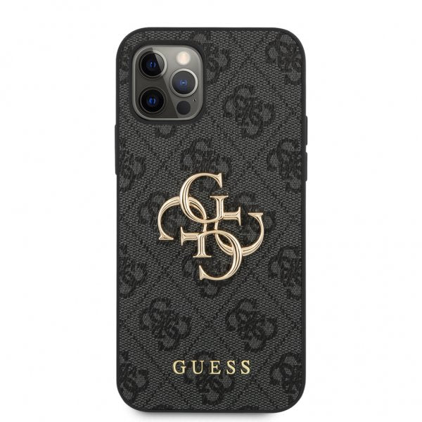 Guess iPhone 12 Pro Max Skal Metal Logo Grå