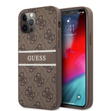 Guess iPhone 12 Pro Max Skal Printed Stripe Brun