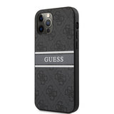 Guess iPhone 12 Pro Max Skal Printed Stripe Grå