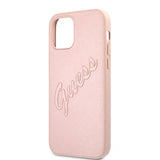Guess iPhone 12 Pro Max Skal Saffiano Vintage Script Roseguld