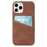 Krusell iPhone 12 Pro Max Skal Sunne CardCover Vintage Cognac