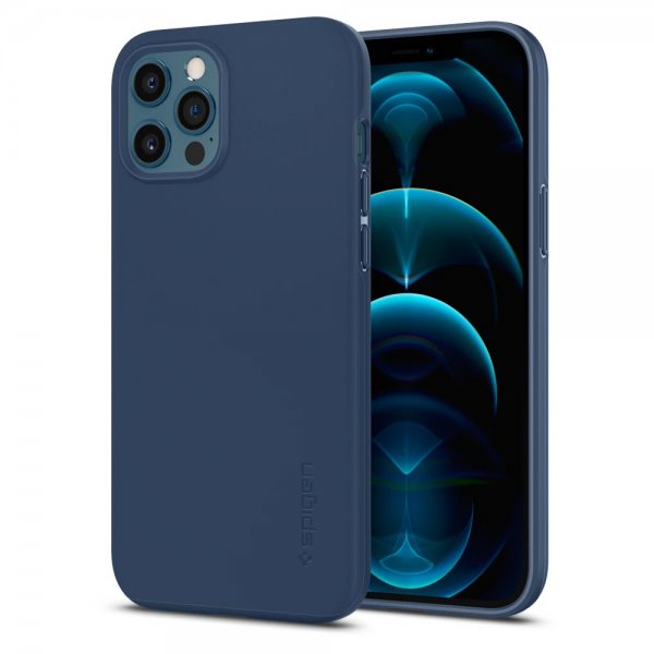 Spigen iPhone 12 Pro Max Skal Thin Fit Deep Blue