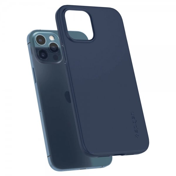 Spigen iPhone 12 Pro Max Skal Thin Fit Deep Blue