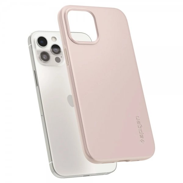 Spigen iPhone 12 Pro Max Skal Thin Fit Pink Sand