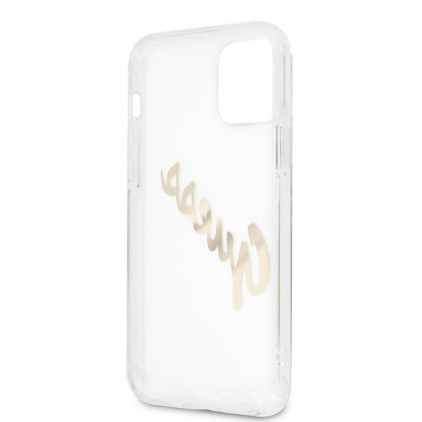 Guess iPhone 12 Pro Max Skal Vintage Script Guld Klar