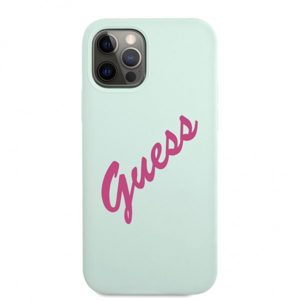 Guess iPhone 12 Pro Max Skal Vintage Silicone Ljusblå