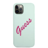 Guess iPhone 12 Pro Max Skal Vintage Silicone Ljusblå