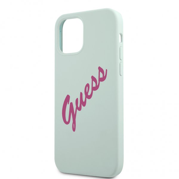 Guess iPhone 12 Pro Max Skal Vintage Silicone Ljusblå