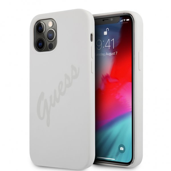 Guess iPhone 12 Pro Max Skal Vintage Silicone Cream