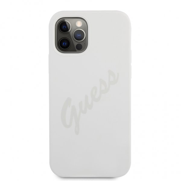 Guess iPhone 12 Pro Max Skal Vintage Silicone Cream