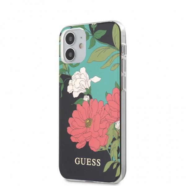 Guess iPhone 12 Mini Skal Flower Cover N.1 Svart