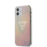 Guess iPhone 12 Mini Skal Gold Triangle Rosa