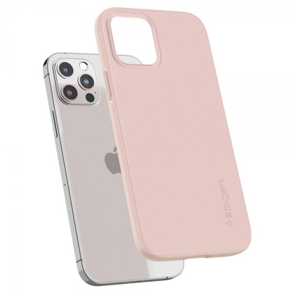 Spigen iPhone 12 Skal Thin Fit Pink Sand