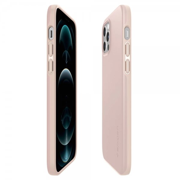 Spigen iPhone 12 Skal Thin Fit Pink Sand