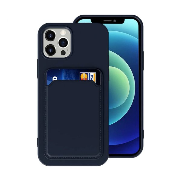 iPhone 12/iPhone 12 Pro Skal Korthållare Blå