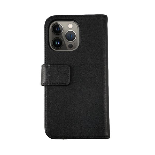 Rvelon iPhone 12/iPhone 12 Pro Fodral Äkta läder Kortfack Svart