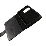 Rvelon iPhone 12/iPhone 12 Pro Fodral Äkta läder Kortfack Svart