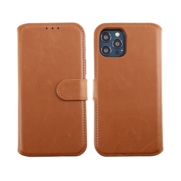 Rvelon iPhone 12/iPhone 12 Pro Fodral Magnetiskt Avtagbart Skal Brun