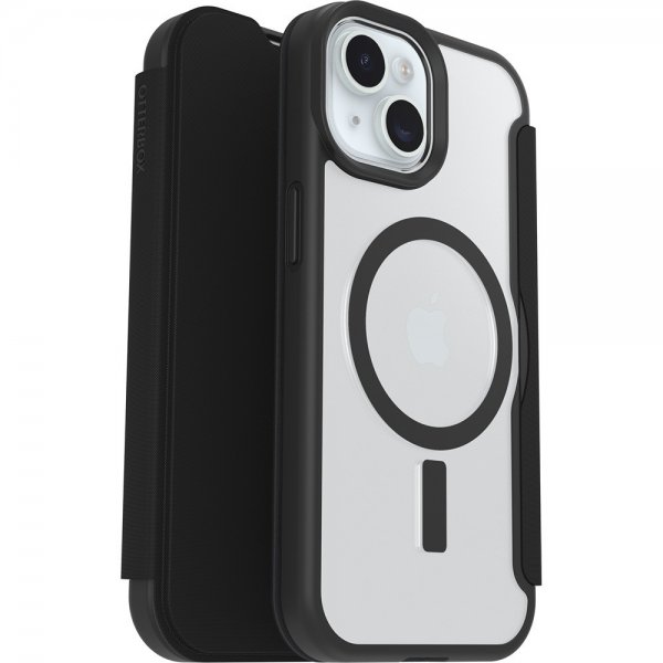 Otterbox iPhone 13/14/15/16e/17e Fodral React Folio MagSafe Black Crystal