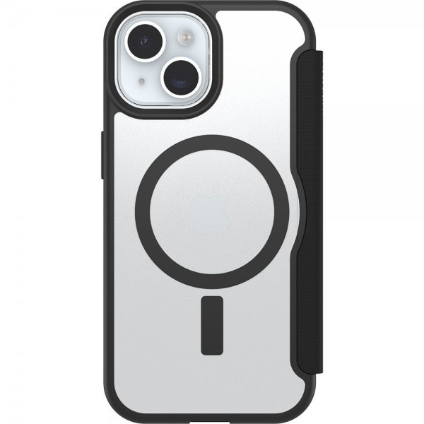 Otterbox iPhone 13/14/15/16e/17e Fodral React Folio MagSafe Black Crystal
