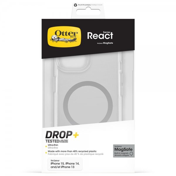 Otterbox iPhone 13/14/15/16e/17e Skal React MagSafe Transparent