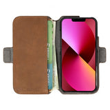 Krusell iPhone 13 Fodral Leather PhoneWallet Cognac