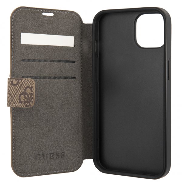 Guess iPhone 13 Fodral Metal Logo Brun