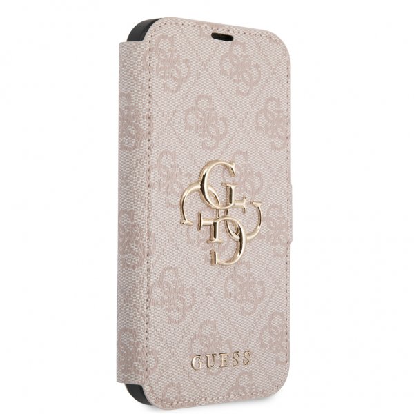 Guess iPhone 13 Fodral Metal Logo Rosa