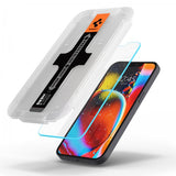 Spigen iPhone 13/13 Pro/14/16e/17e Skärmskydd GLAS.tR EZ Fit 2-pack