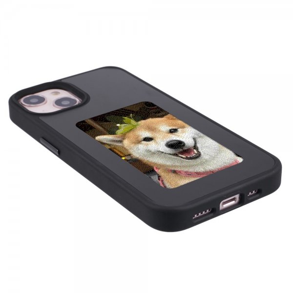 iPhone 13/iPhone 14 Skal med Inbyggd Display E Ink Case Svart