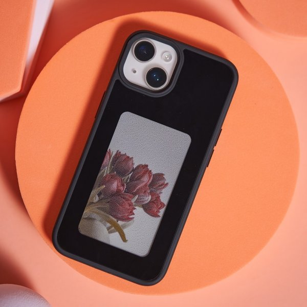 iPhone 13/iPhone 14 Skal med Inbyggd Display E Ink Case Svart