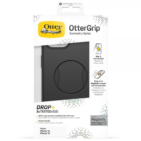 Otterbox iPhone 13/iPhone 14 Skal OtterGrip Symmetry MagSafe Svart