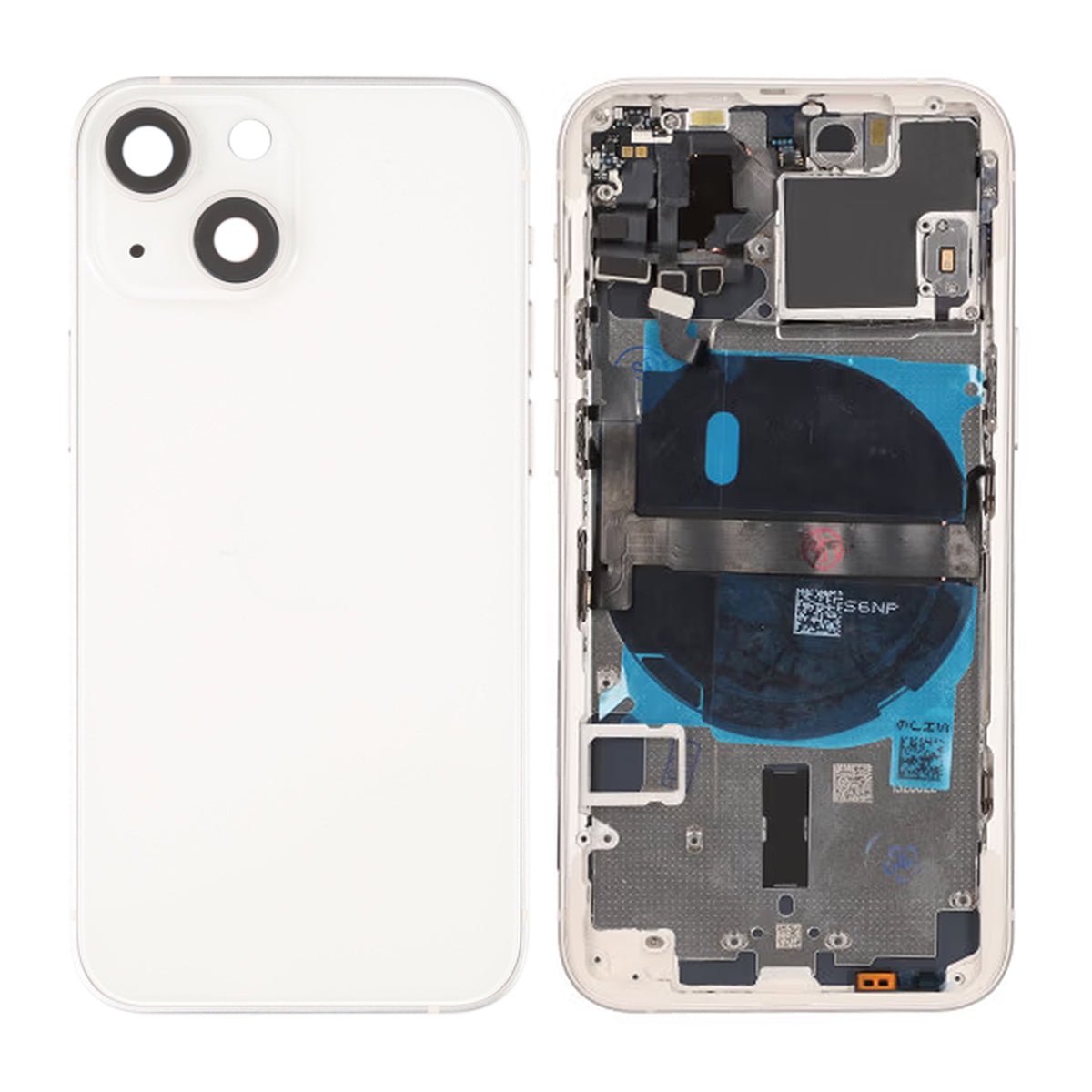 iPhone 13 Mini Baksida Komplett Med Smådelar - Vit