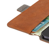Krusell iPhone 13 Mini Fodral Leather PhoneWallet Cognac