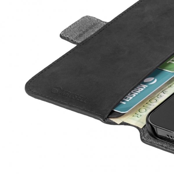 Krusell iPhone 13 Mini Fodral Leather PhoneWallet Svart