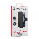 Celly iPhone 13 Mini Fodral Wally Wallet Case Svart