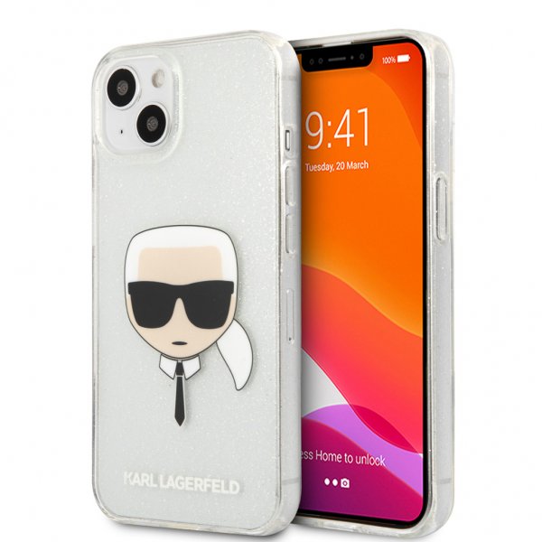 Karl Lagerfeld iPhone 13 Mini Skal Full Glitter Silver