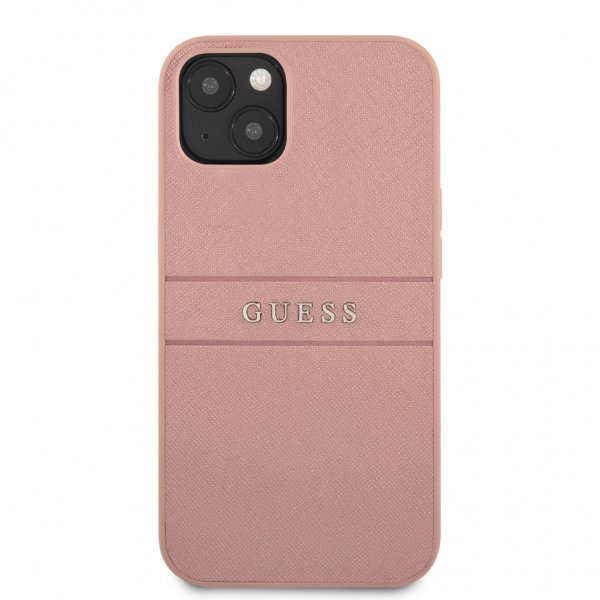 Guess iPhone 13 Mini Skal Hot Stamp Metal Logo Rosa