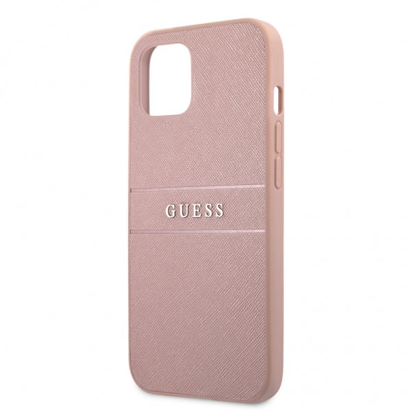 Guess iPhone 13 Mini Skal Hot Stamp Metal Logo Rosa
