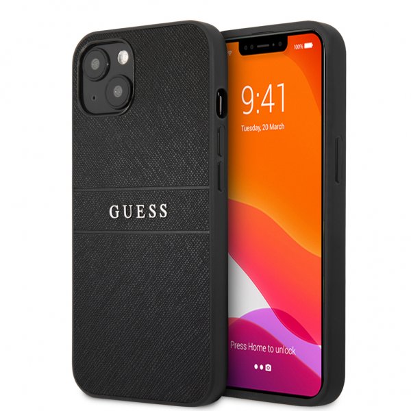 Guess iPhone 13 Mini Skal Hot Stamp Metal Logo Svart