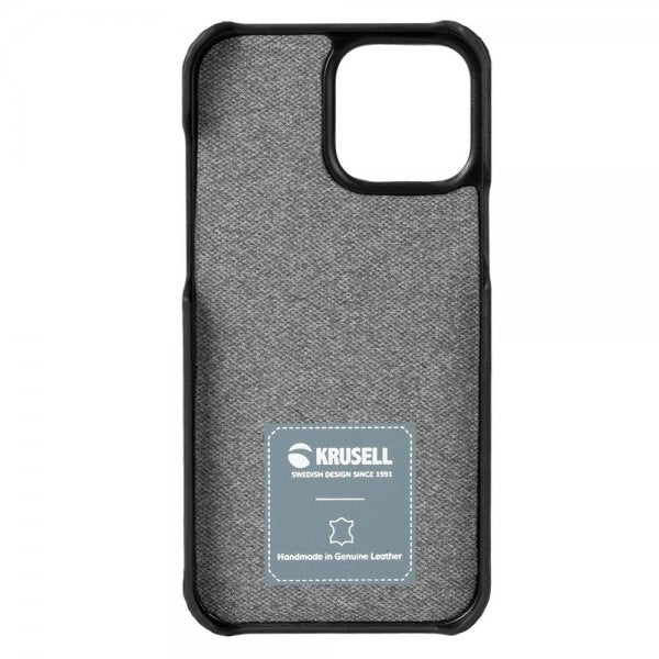Krusell iPhone 13 Mini Skal Leather CardCover Vintage Black