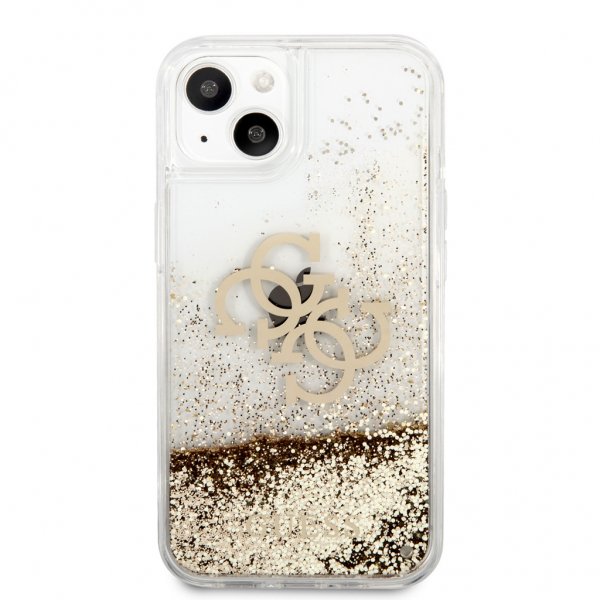 Guess iPhone 13 Mini Skal Liquid Glitter Guld