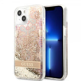 Guess iPhone 13 Mini Skal Liquid Glitter Paisley Pattern Guld