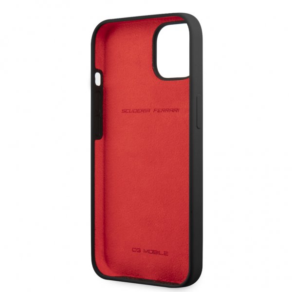 Ferrari iPhone 13 Mini Skal Liquid Silicone Metal Logo Svart