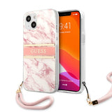 Guess iPhone 13 Mini Skal Marble Design Stripe Rosa