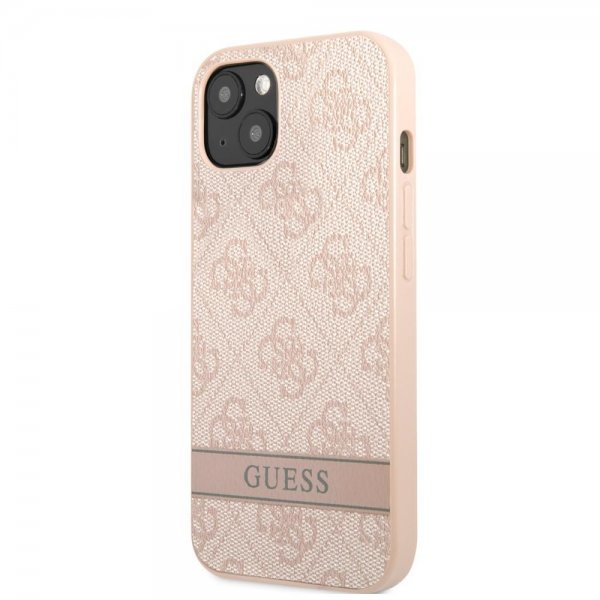 Guess iPhone 13 Mini Skal Printed Stripe Bottom Rosa