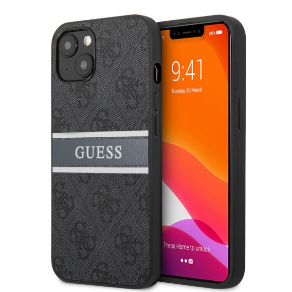 Guess iPhone 13 Mini Skal Printed Stripe Grå