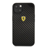 Ferrari iPhone 13 Mini Skal Real Carbon Metal Logo Svart