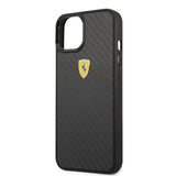 Ferrari iPhone 13 Mini Skal Real Carbon Metal Logo Svart